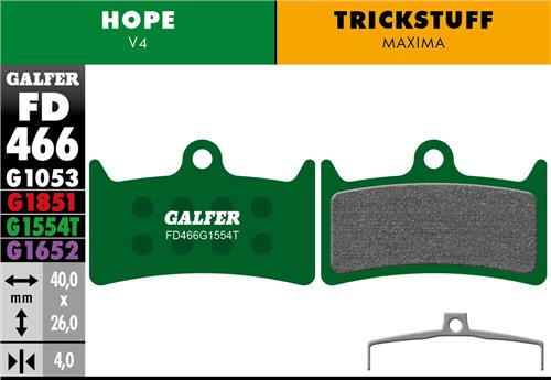 Galfer GALFER Brake Pad FD466 Pro "Hope V4" "TRICKSTUFF Maxima", grün
