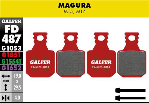 Galfer GALFER Brake Pad FD487 Advanced "Magura MT5 / MT7", rot